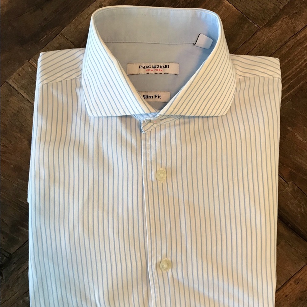 Isaac Mizrahi Slim Fit Striped Shirt